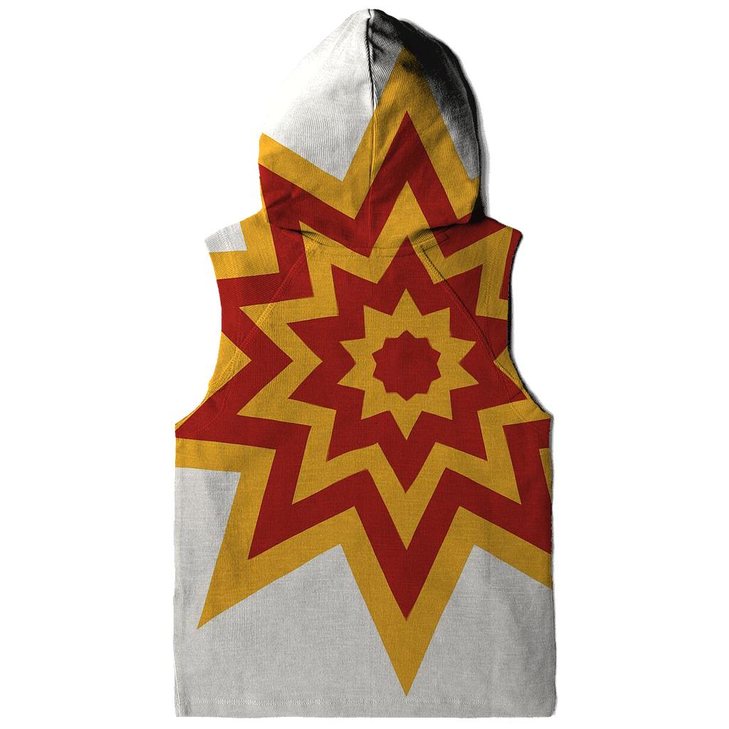 Crimson Gold Starburst Radiance designer hoodies