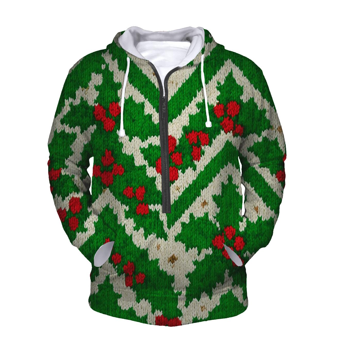 Holly Leaf Chevron Stack Design lightweight hoodies