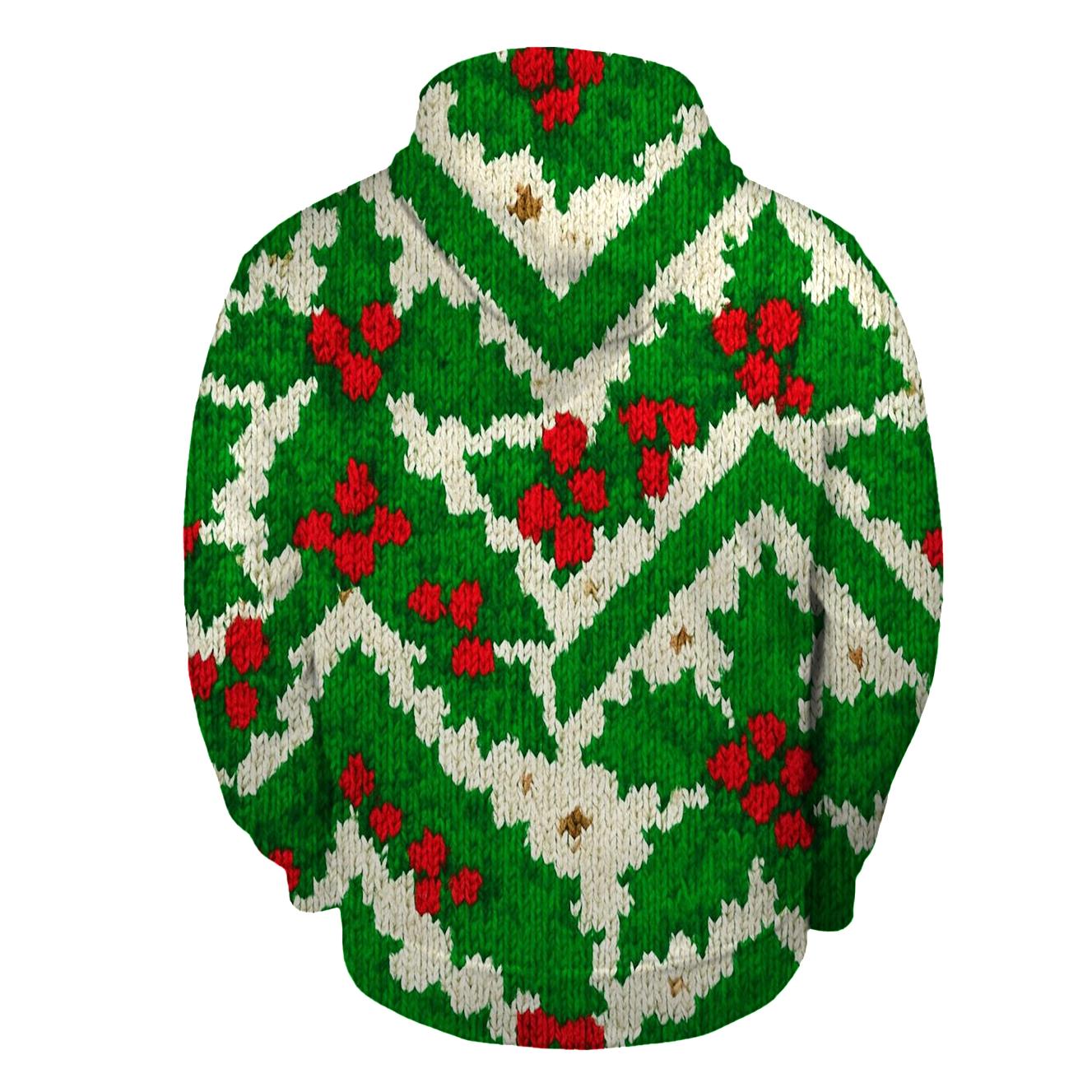 Holly Leaf Chevron Stack Design lightweight hoodies
