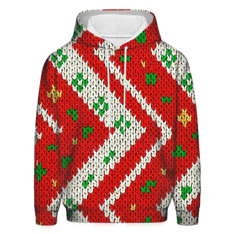 Candy Cane Herringbone Stitch Design pullover hoodies