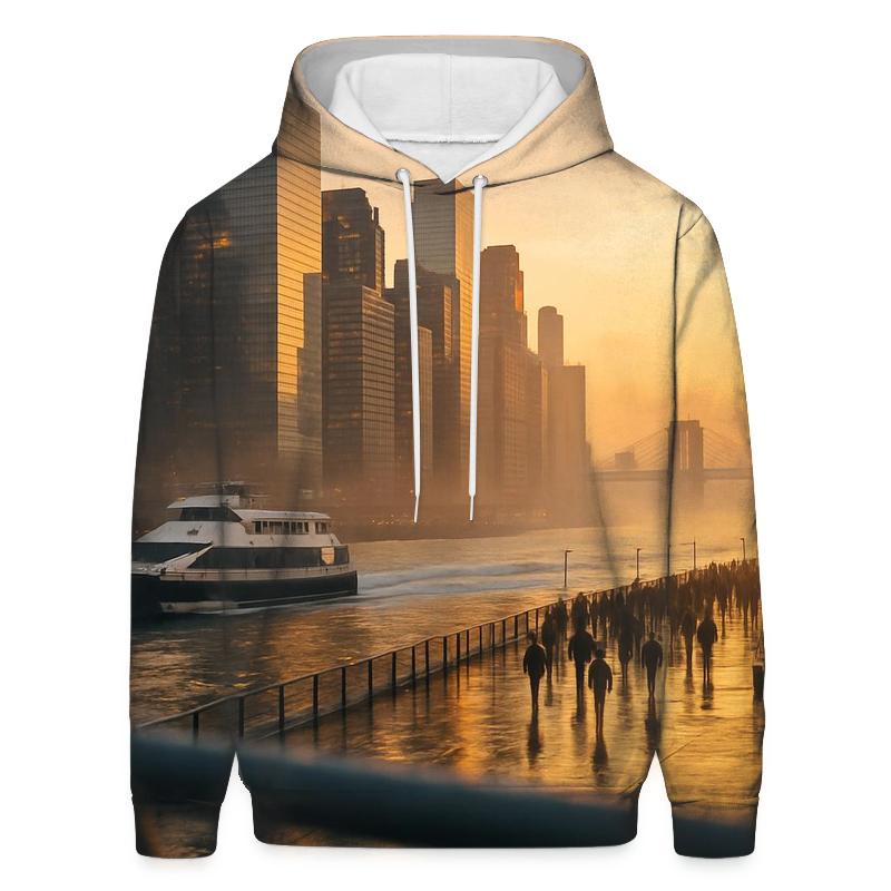 Sunrise Reflections Over Lower Manhattan designer hoodies