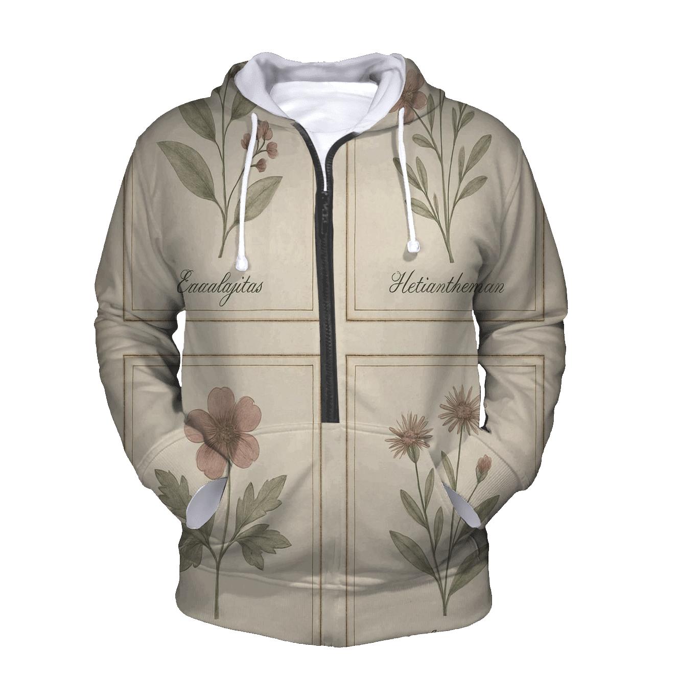 Faded Botanical Print Set hoodie trends