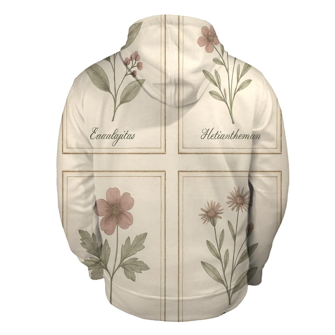 Faded Botanical Print Set hoodie trends