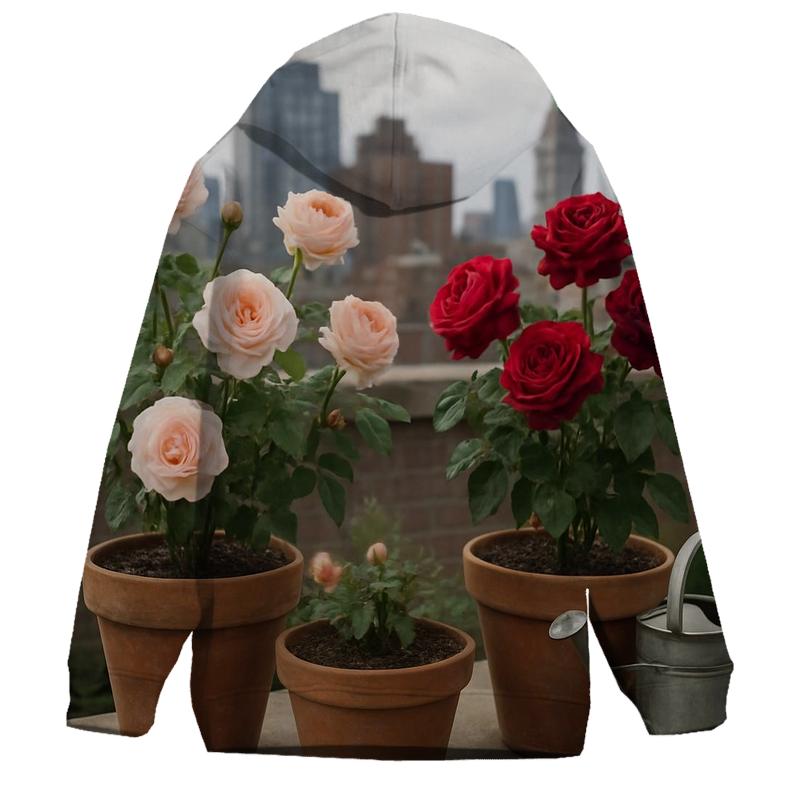 Urban Rooftop Rose Conservatory graphic hoodies