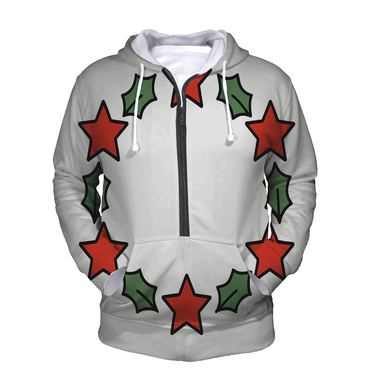 Starry Holly Wreath Harmony zip-up hoodies