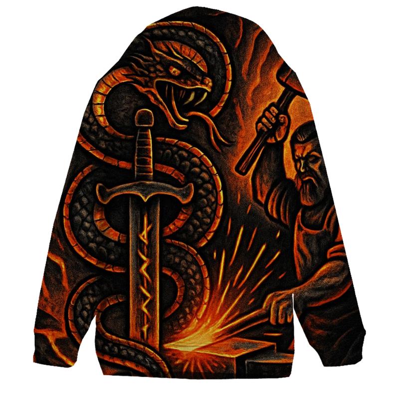 Volcanic Ouroboros Forgeborn hoodies fashion