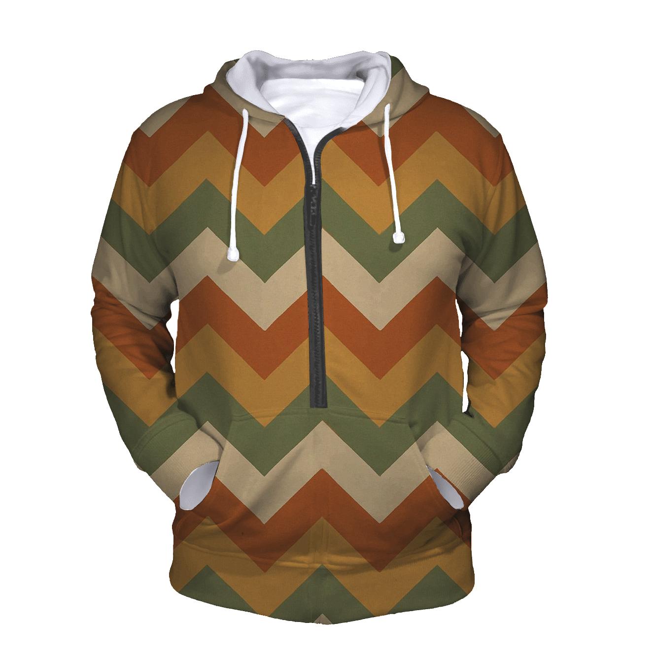 Muted Earthtone Chevron hoodie trends
