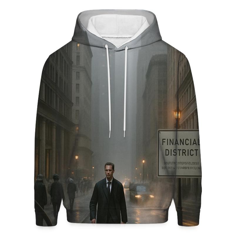 Fogbound Morning Above Financial District graphic hoodies