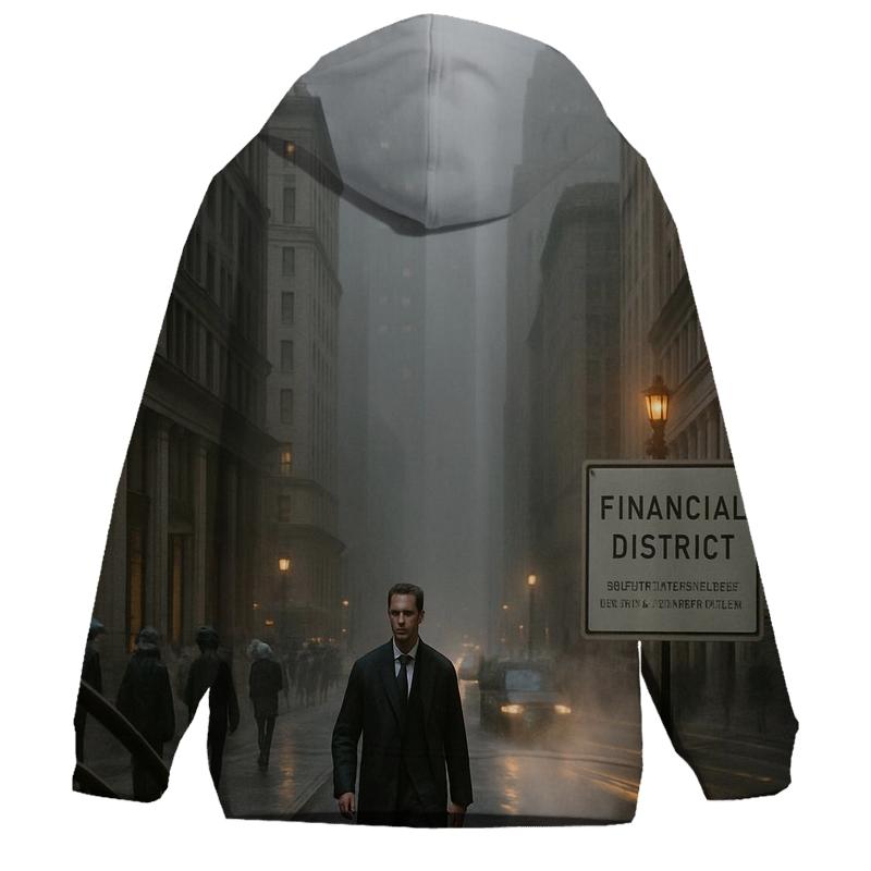 Fogbound Morning Above Financial District graphic hoodies