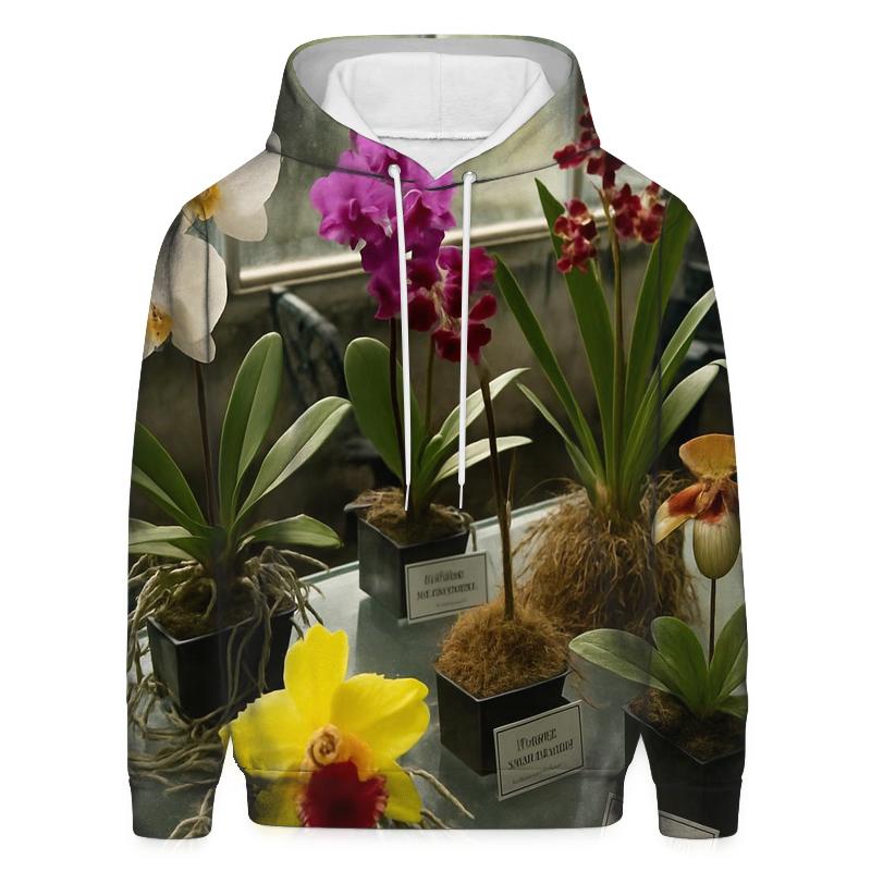 Botanical Conservatory Orchid Table zip-up hoodies