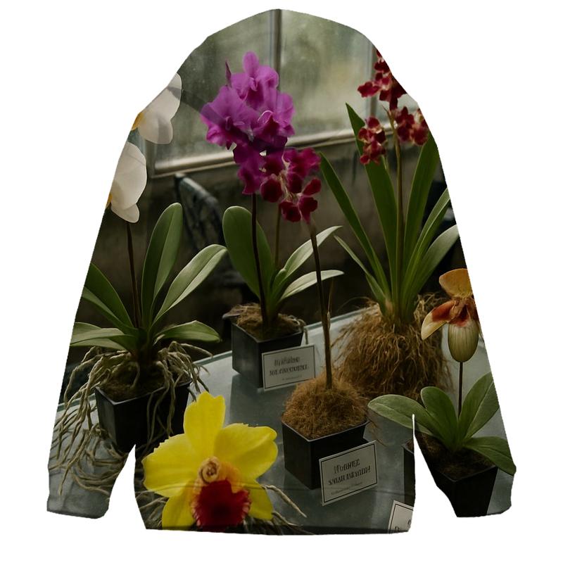 Botanical Conservatory Orchid Table zip-up hoodies