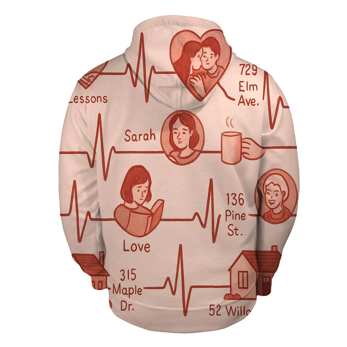 The Heartbeat Atlas printed hoodies