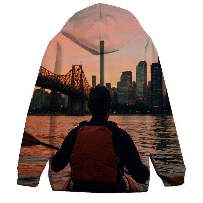 Sunset Kayak With Midtown Backdrop custom hoodies