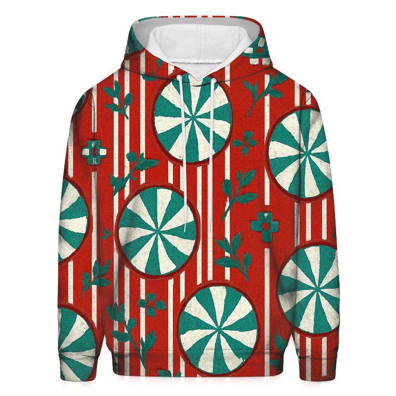 Peppermint Stripe Burst Design lightweight hoodies