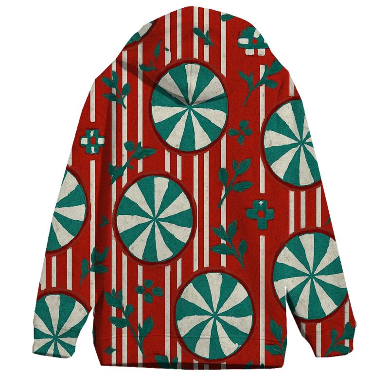 Peppermint Stripe Burst Design lightweight hoodies