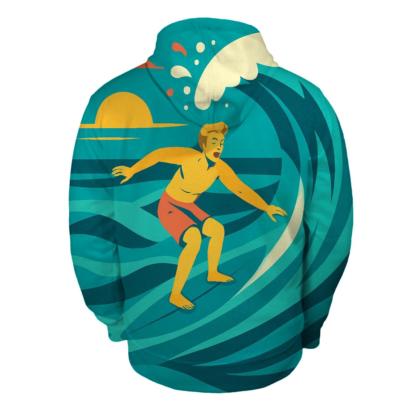 Ocean Surf Vector Collage hoodie designs
