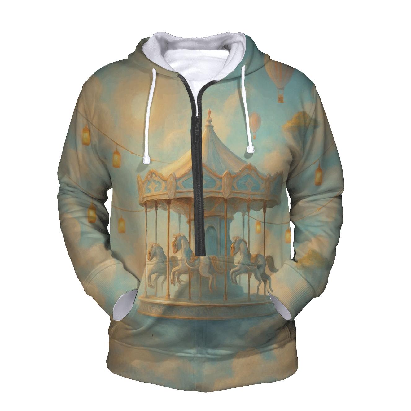 Surreal Carousel Of Clouds printed hoodies