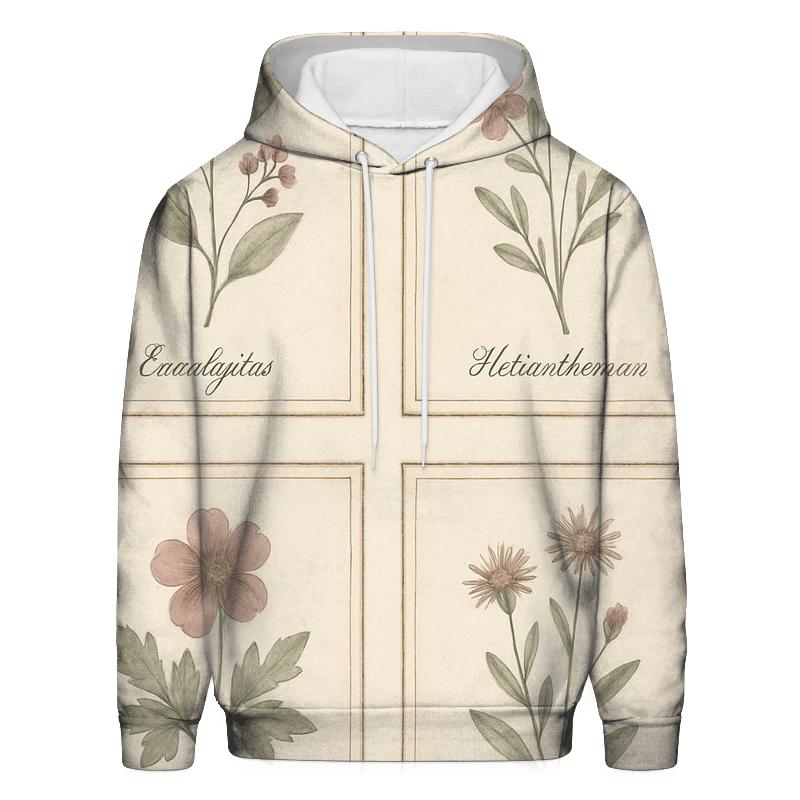 Faded Botanical Print Set hoodie trends