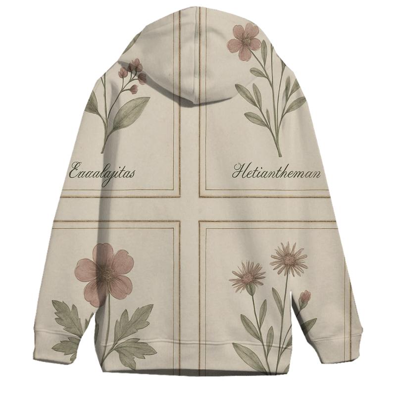 Faded Botanical Print Set hoodie trends