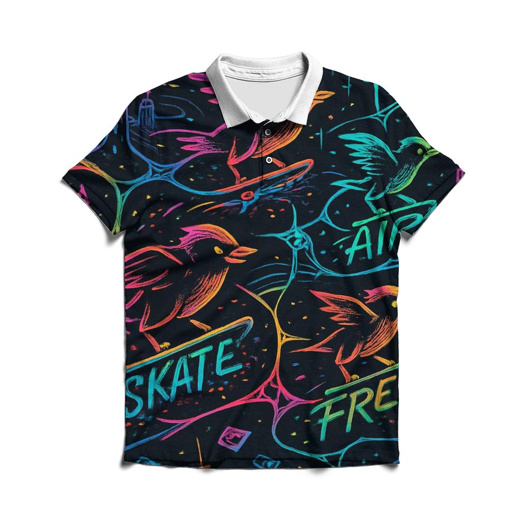 Synaptic Skate Brigade custom polo shirts