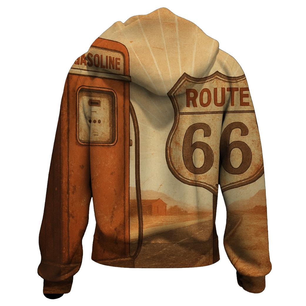 Burnt Orange Route Sixty Six Poster hoodie styles