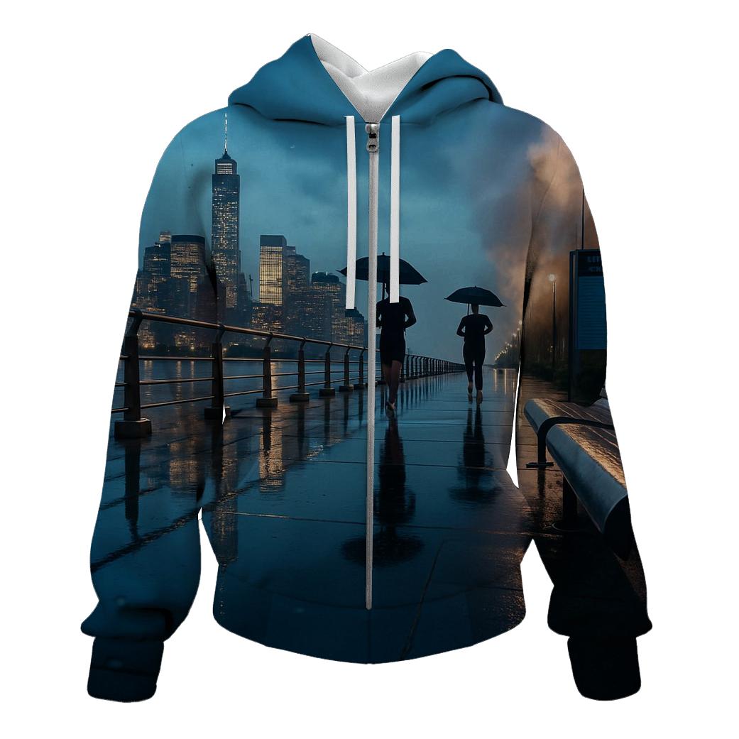 Rainwashed Riverside Twilight zip-up hoodies