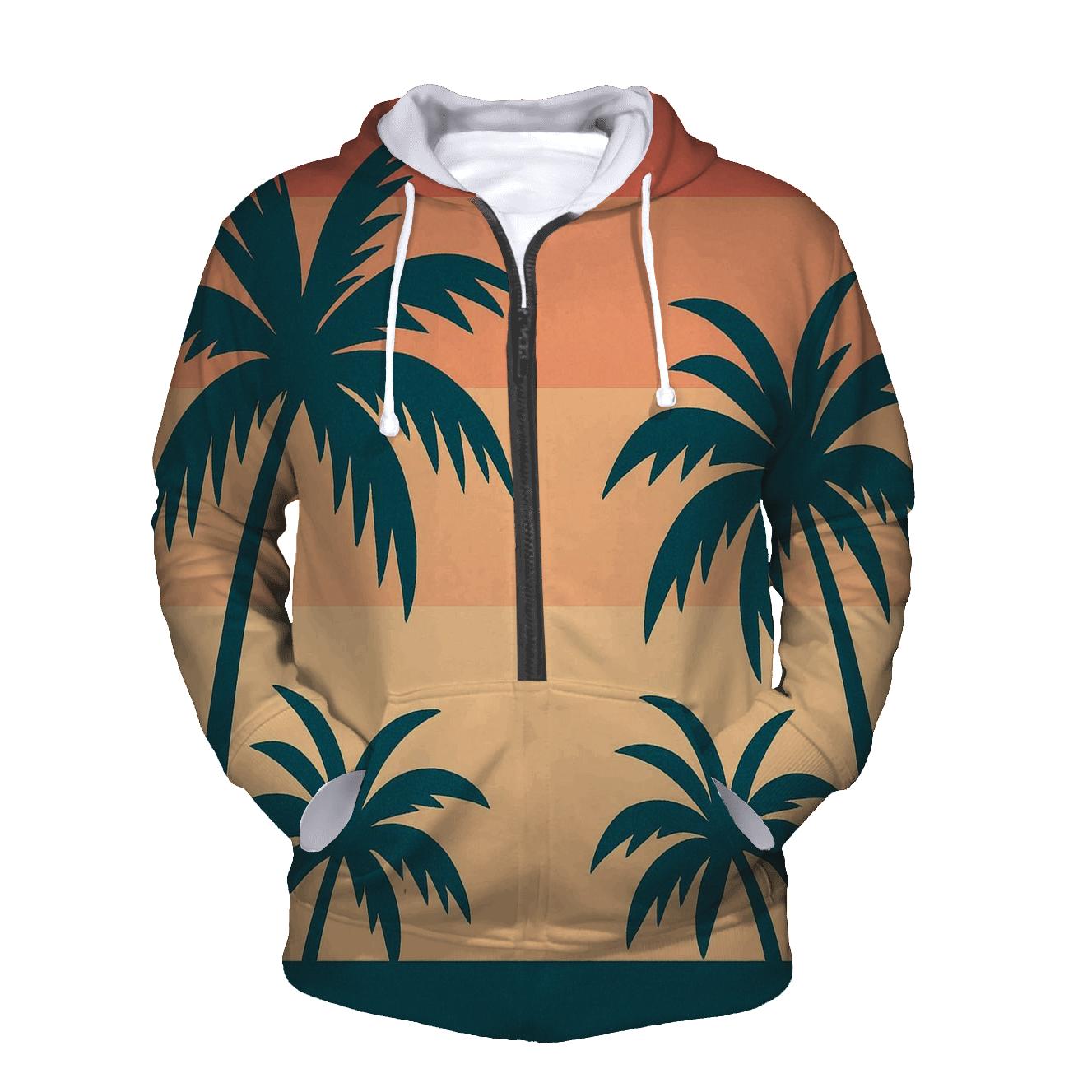 Sunset Palm Lines embroidered hoodies