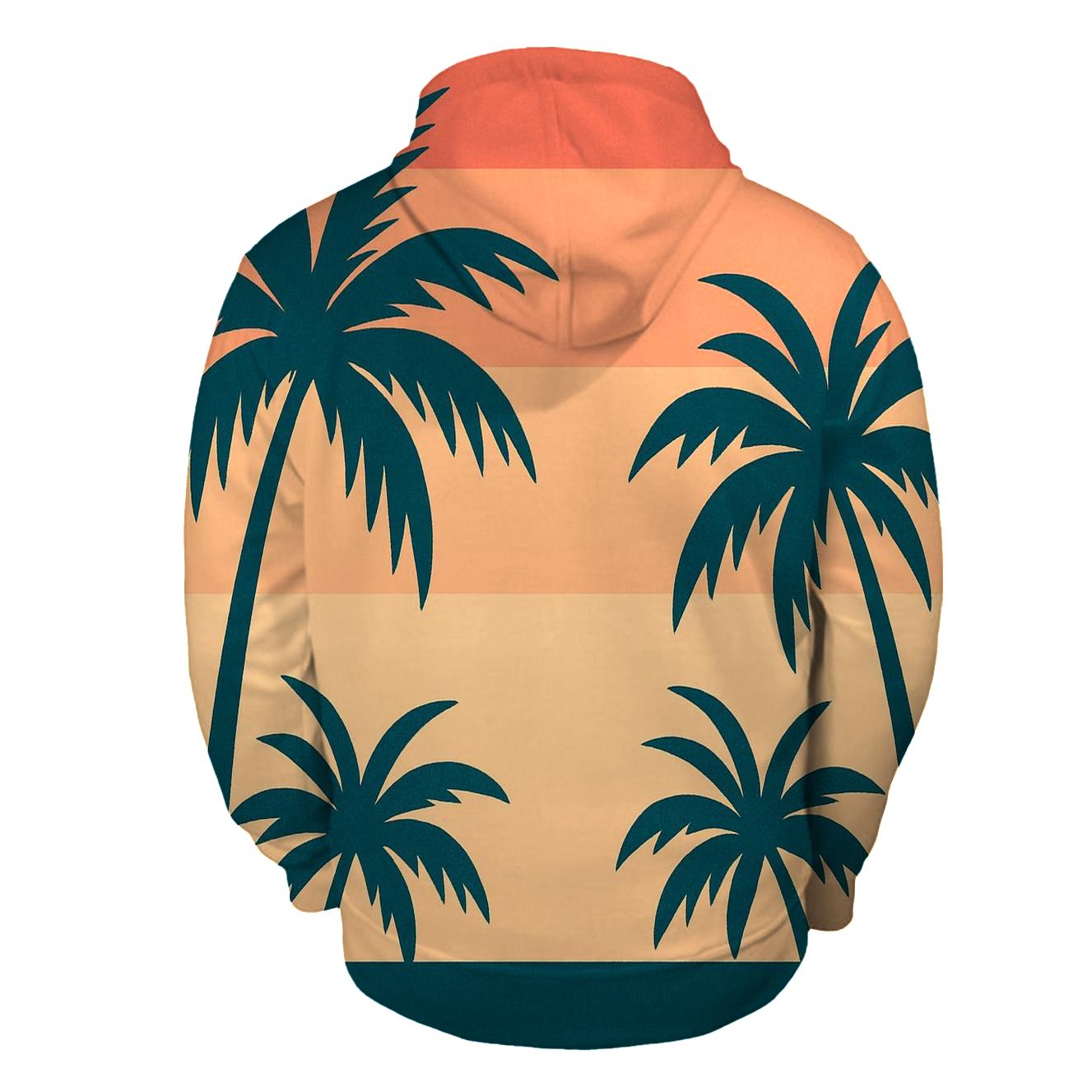 Sunset Palm Lines embroidered hoodies