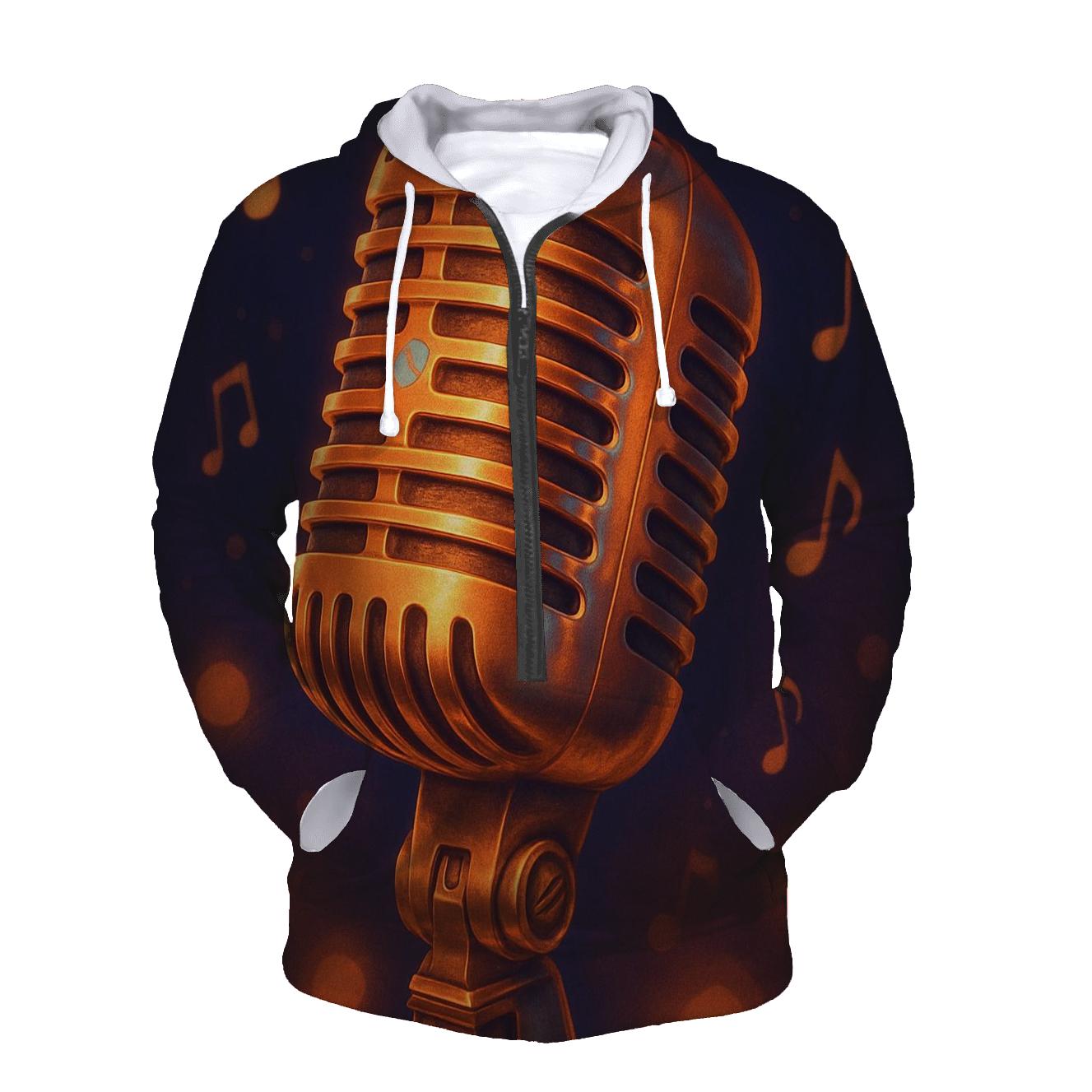 Microphone Glow Portrait hoodie designs
