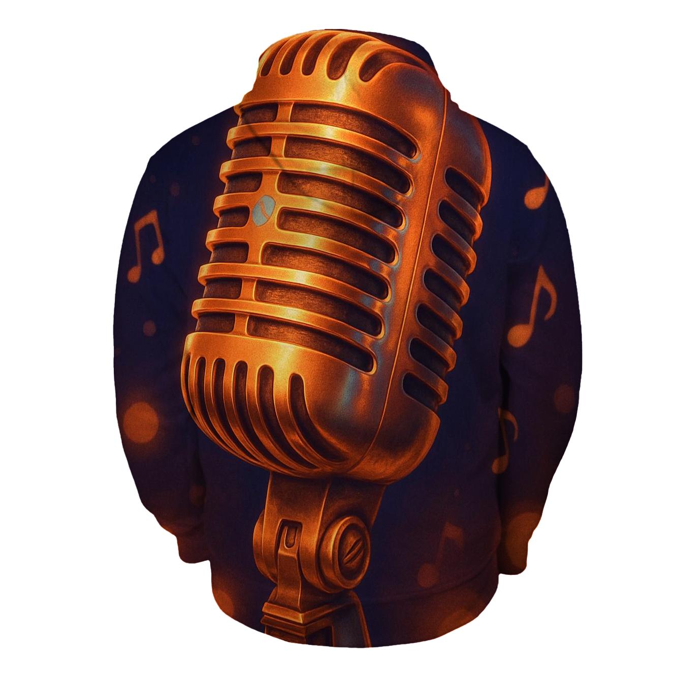 Microphone Glow Portrait hoodie designs