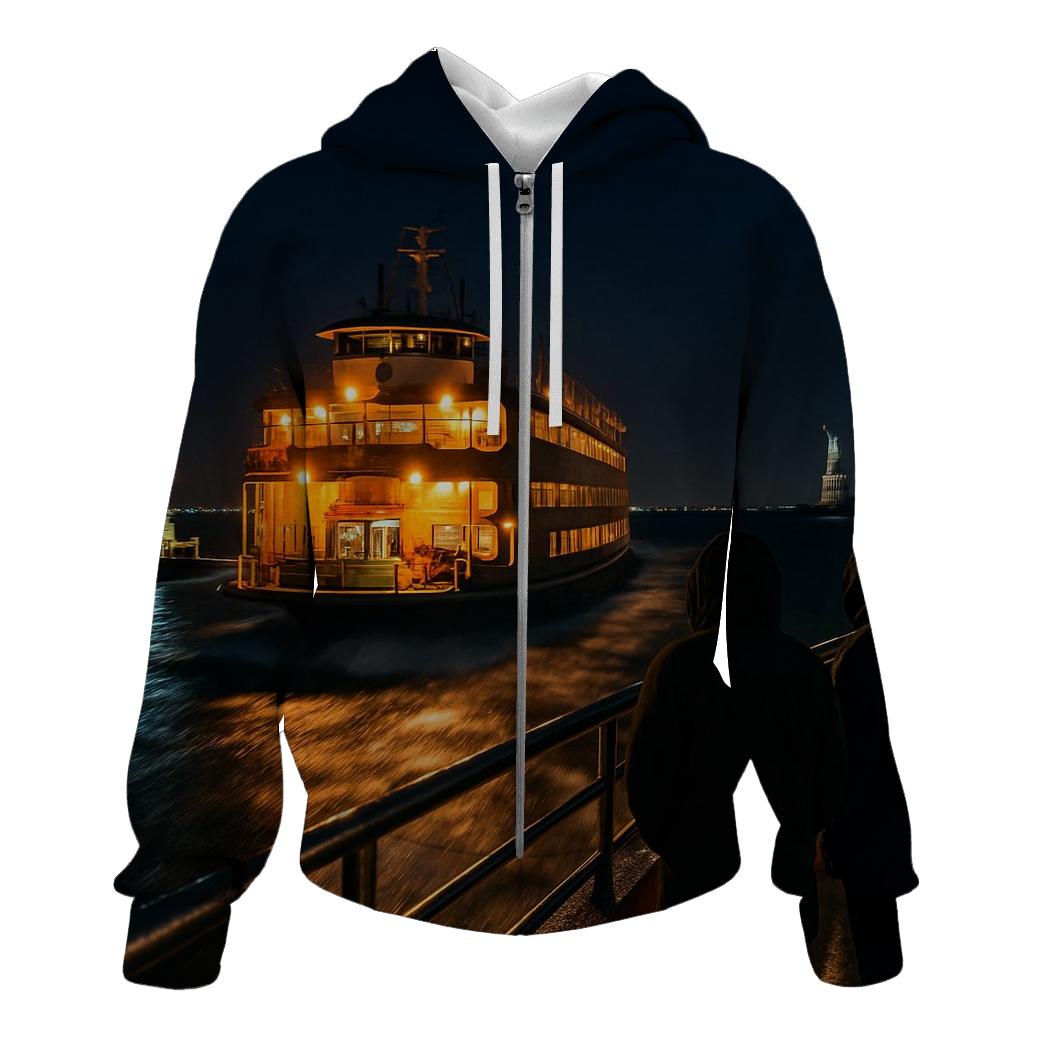 Nocturnal Ferry Approach To Lower Harbor custom hoodies