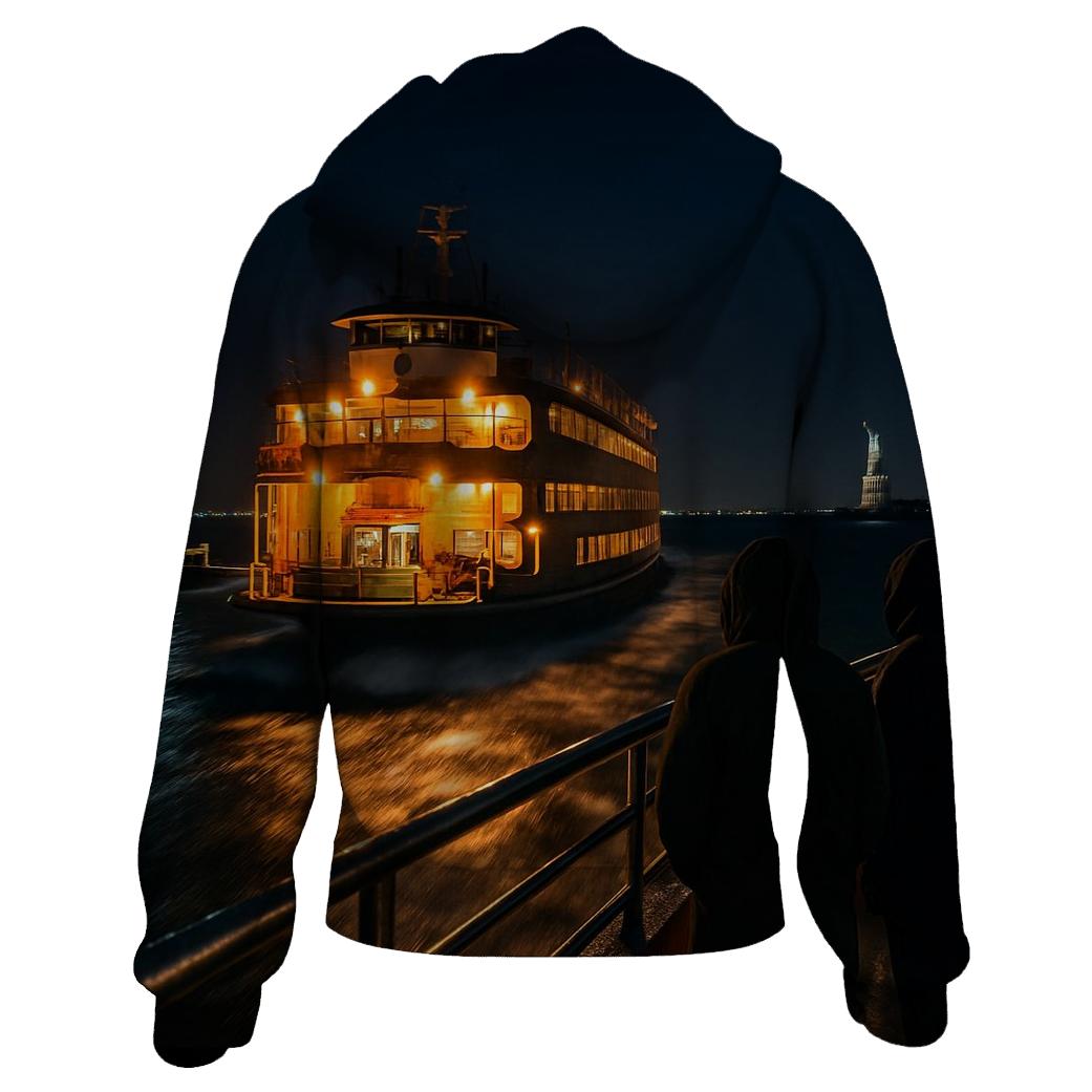 Nocturnal Ferry Approach To Lower Harbor custom hoodies