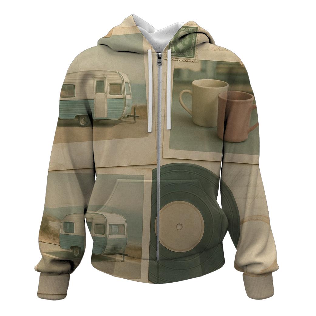 Polaroid Roadtrip Collage printed hoodies