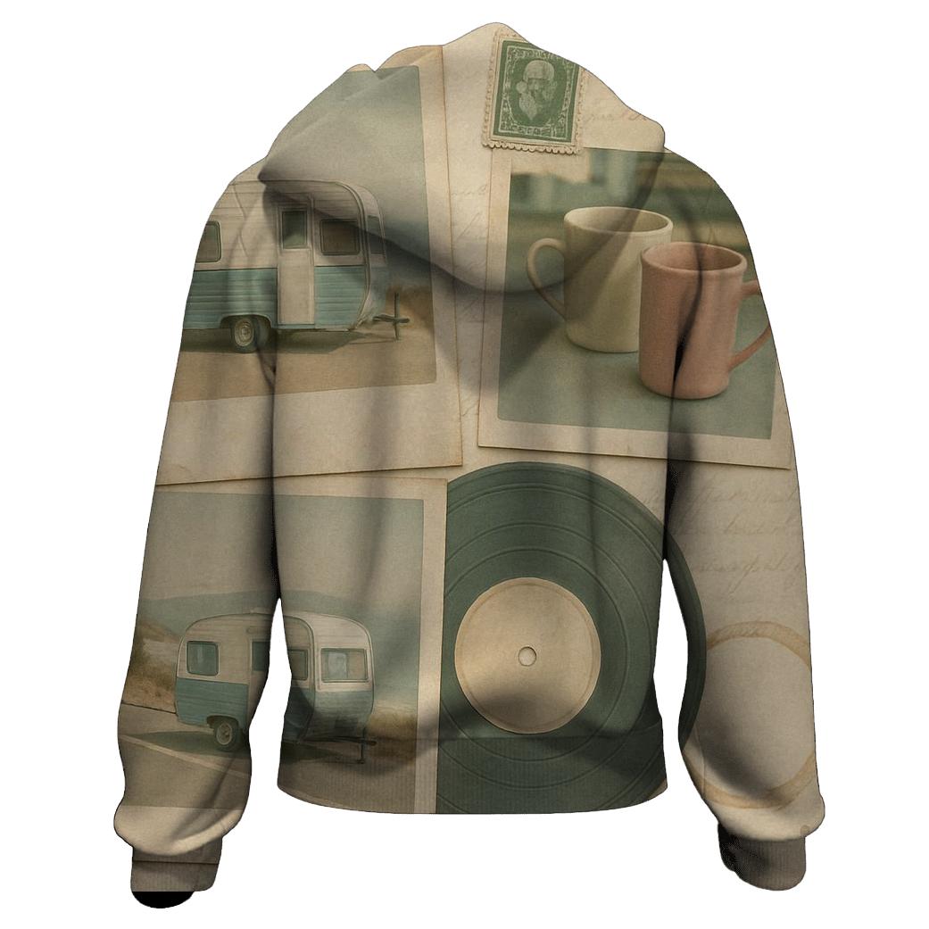 Polaroid Roadtrip Collage printed hoodies