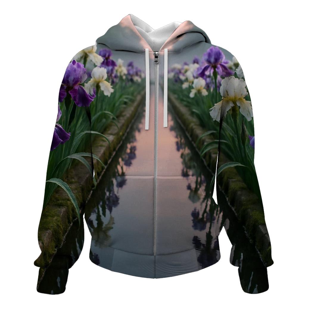 Iris Reflection Canal Garden hoodies fashion