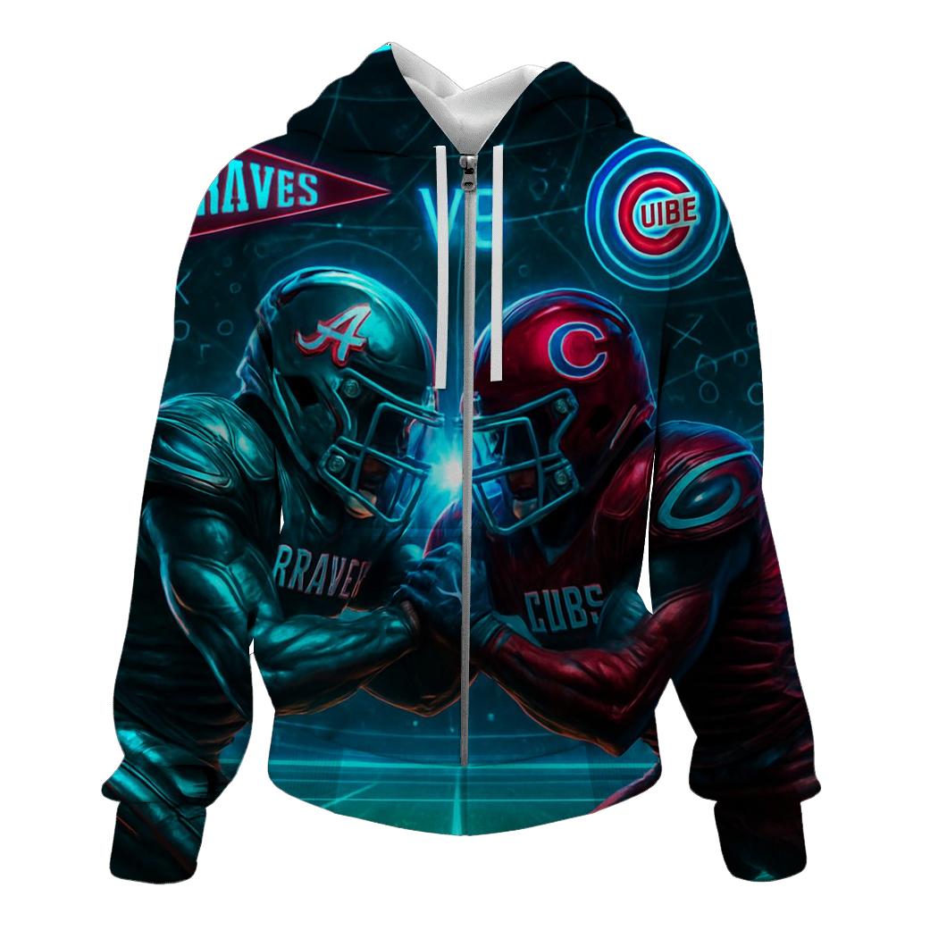 Futuristic Dome Clash premium hoodies