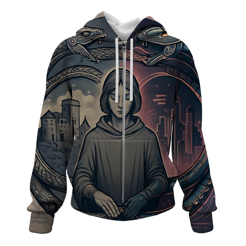 Mirrored Ouroboros Twins premium hoodies