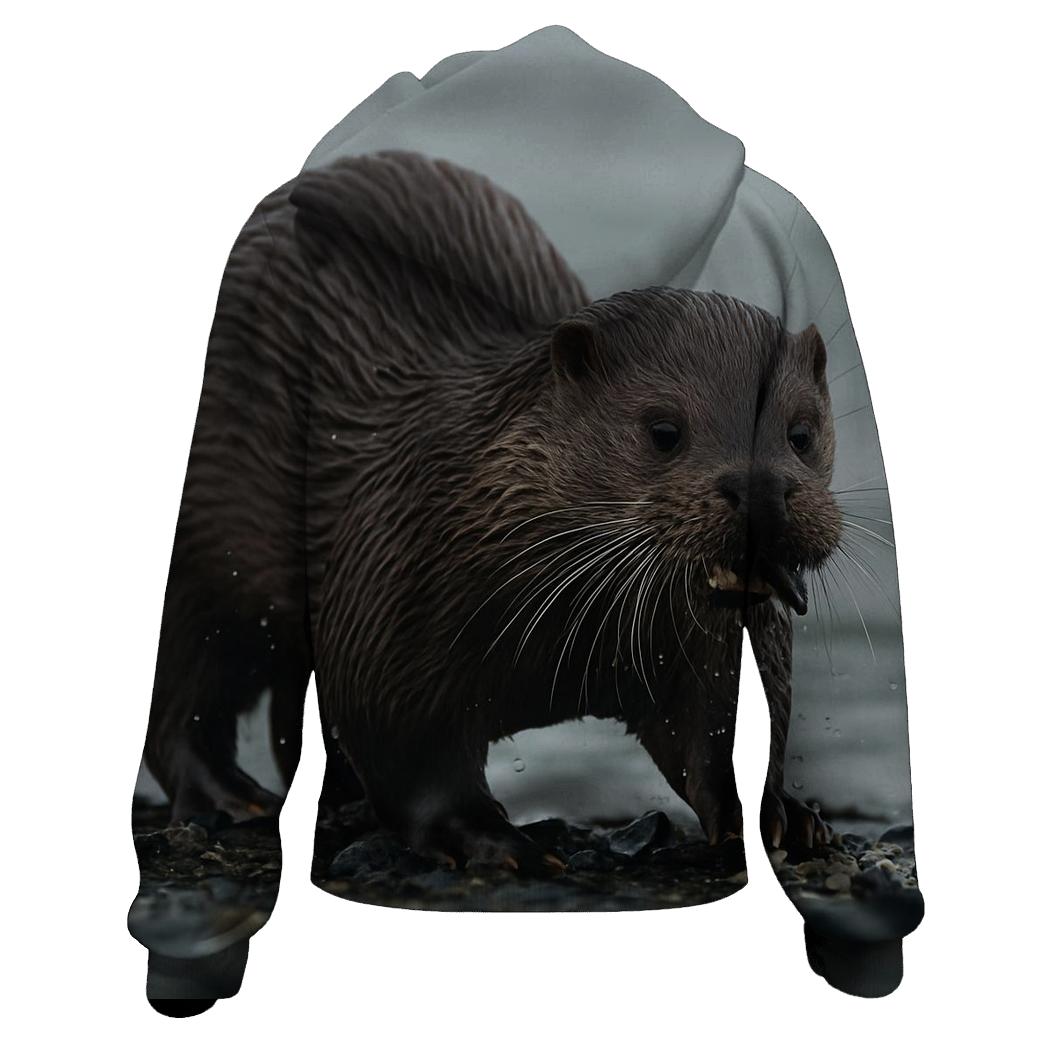 Estuary Grazer Eurasian Otter zip-up hoodies