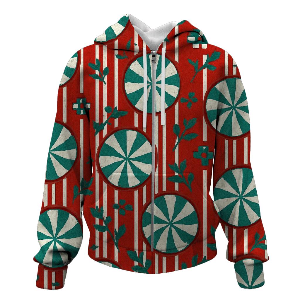 Peppermint Stripe Burst Design designer hoodies