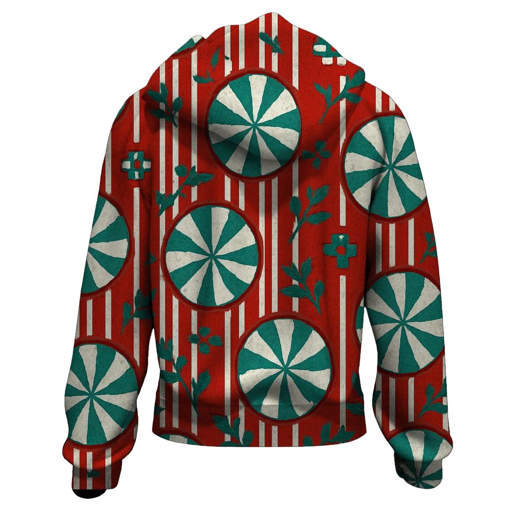 Peppermint Stripe Burst Design designer hoodies