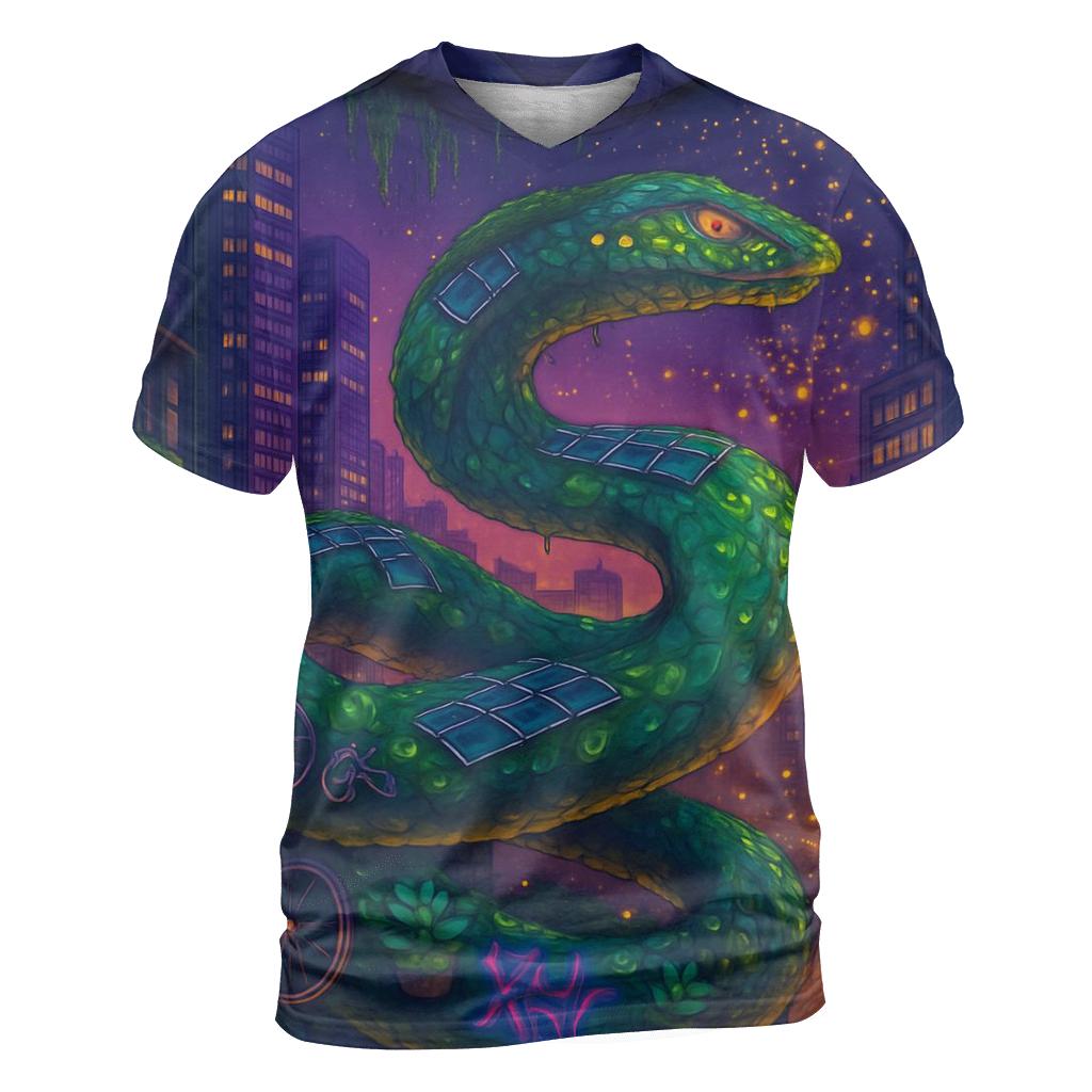 Skyscraper Garden Serpent vibrant all-over design tees