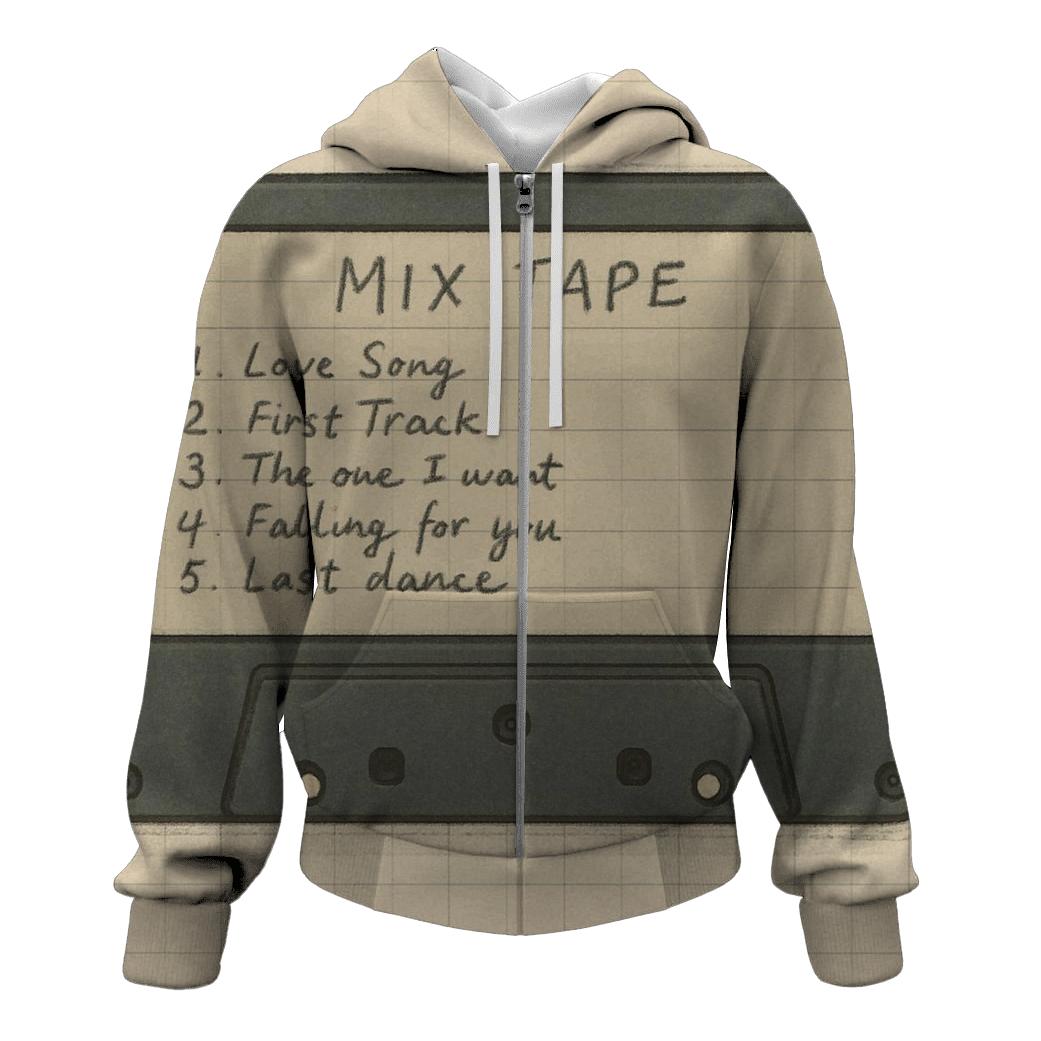 Classic Cassette Tape Label printed hoodies