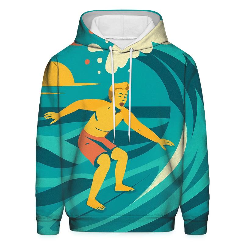 Ocean Surf Vector Collage zip-up hoodies