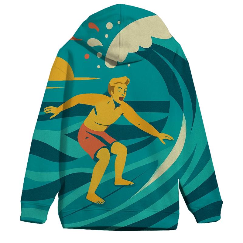 Ocean Surf Vector Collage zip-up hoodies