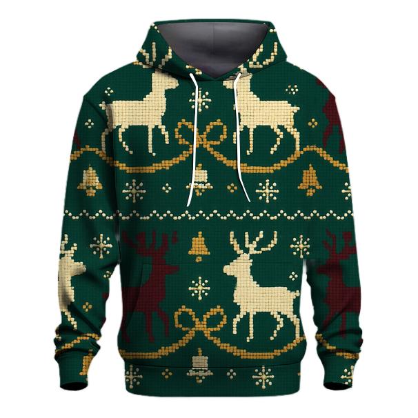 Reindeer Ribbon Carousel Design heavyweight hoodies
