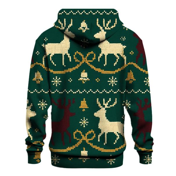Reindeer Ribbon Carousel Design heavyweight hoodies