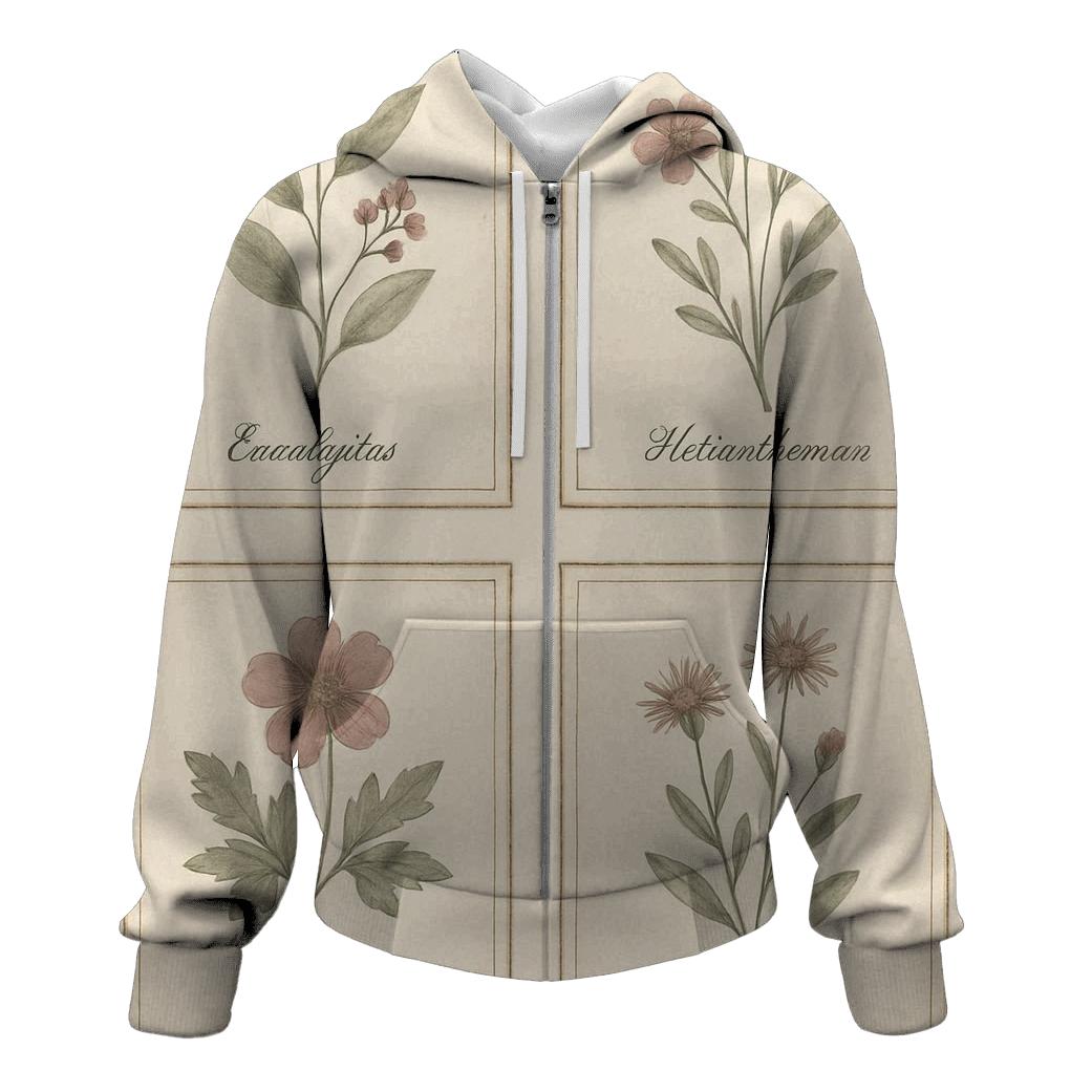 Faded Botanical Print Set hoodie trends