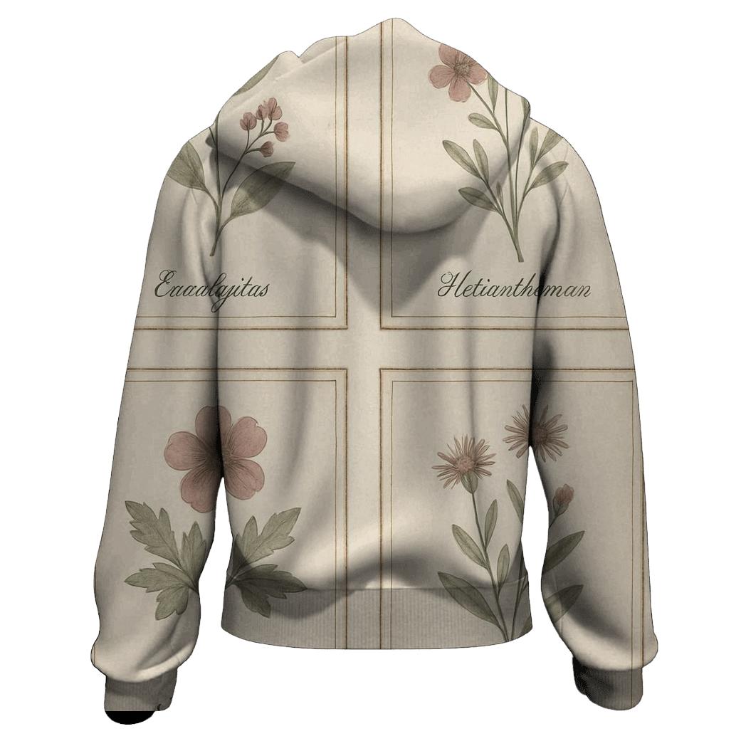 Faded Botanical Print Set hoodie trends