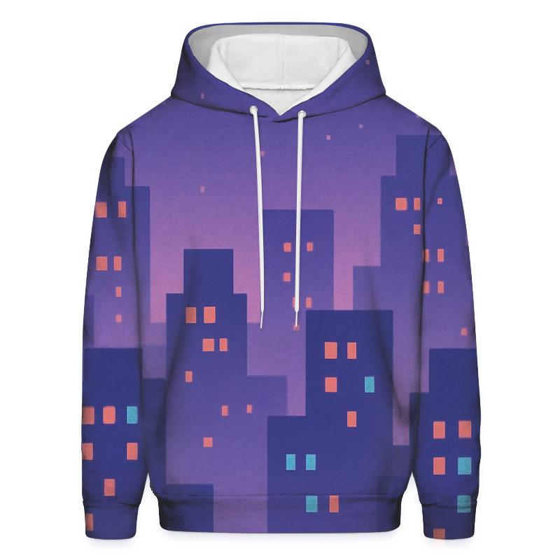 Pixel Skyline Glow hoodie designs