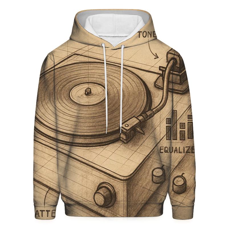 Turntable Blueprint premium hoodies